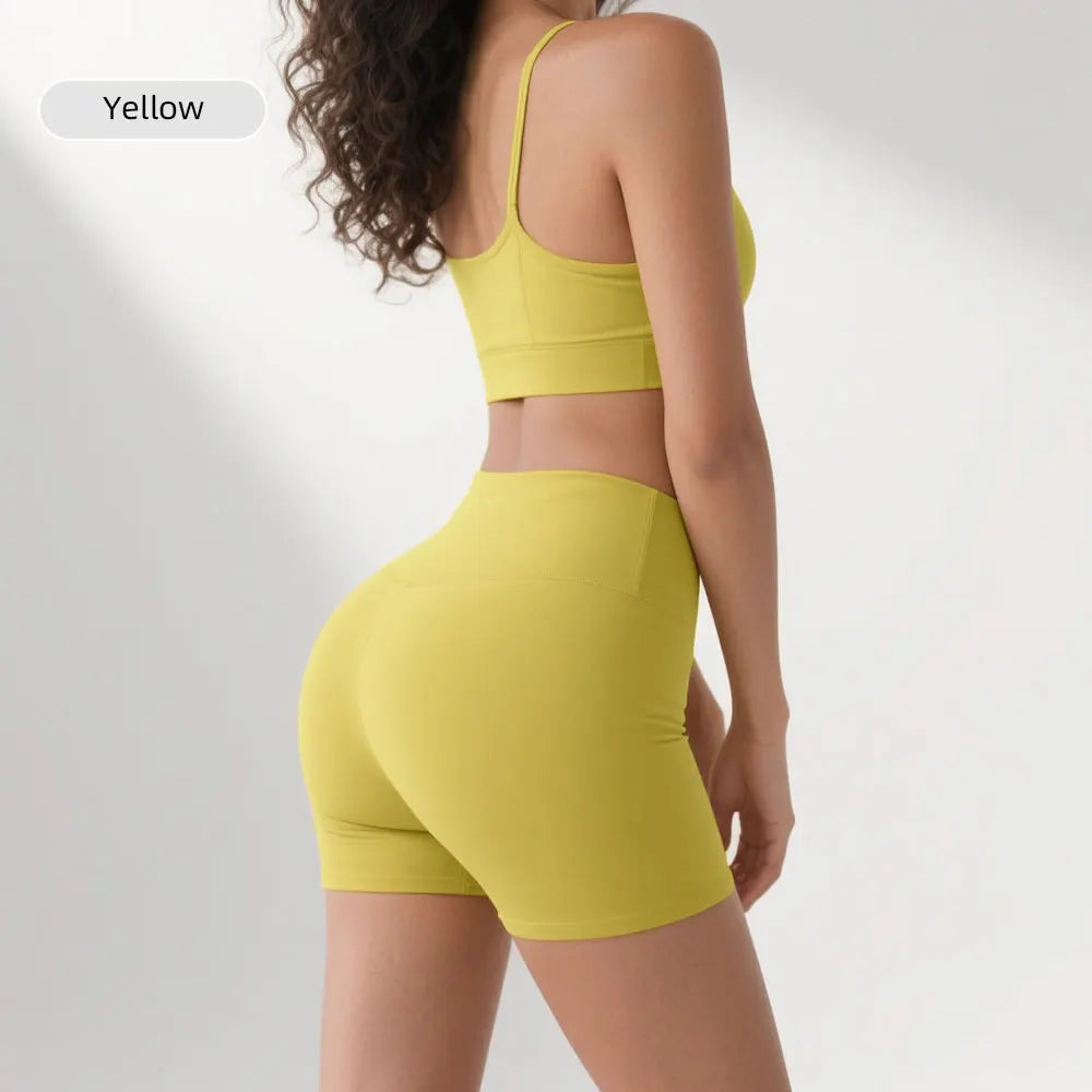 Women's Sports Biker Shorts - Naked Feeling High Waist Yoga Shorts Push Up Fitness Leggings Tummy Control Yoga Slimming  Shorts