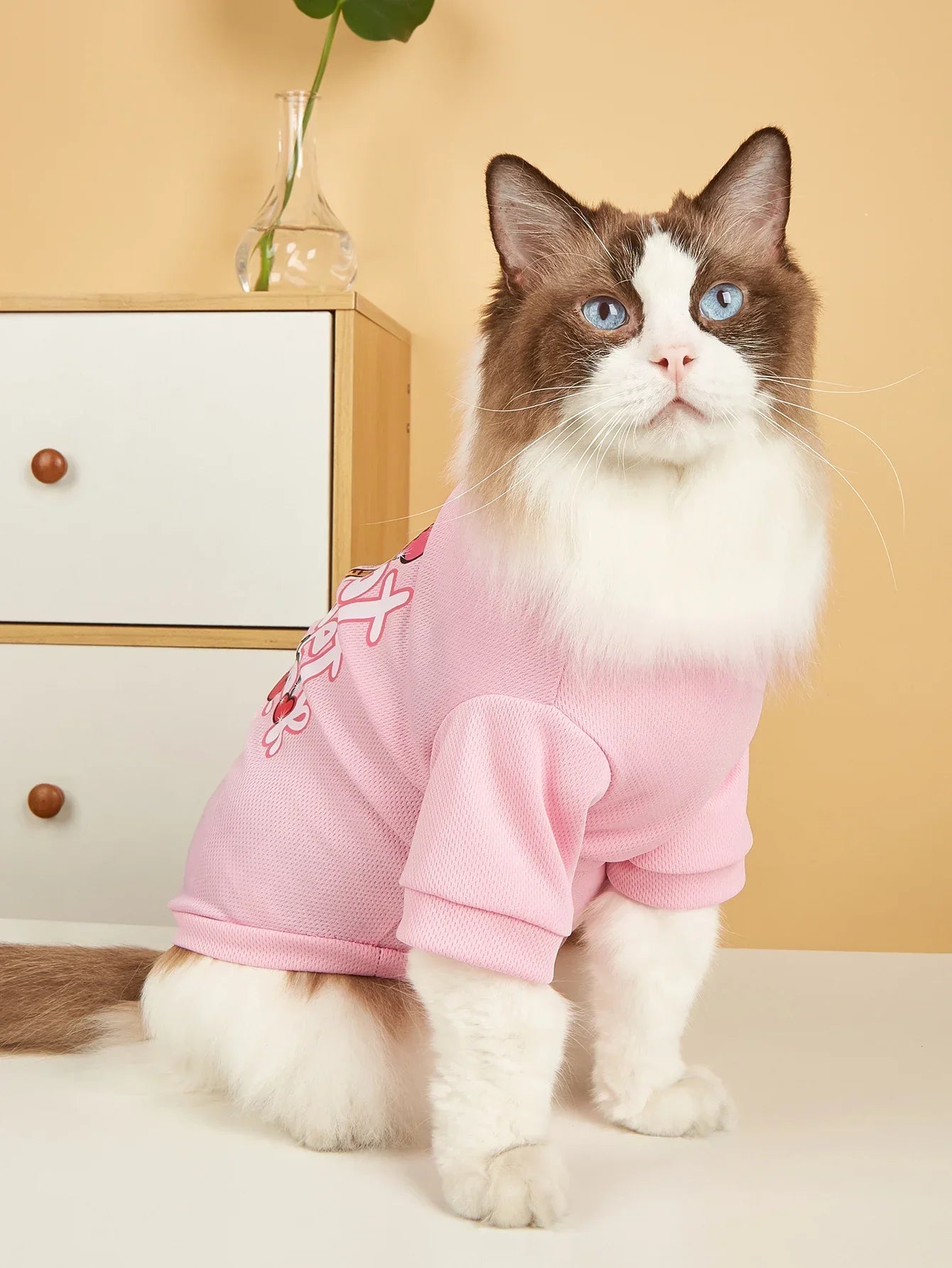 Pet Cloth Dog T-shirt with Sweet and Cute Pink T-shirt Clothes for Doggy Dog Cat Cool Apparel Costume for Summer