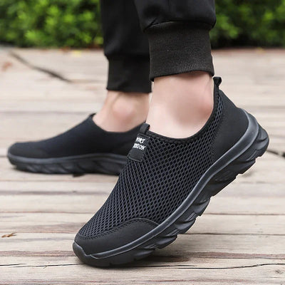 Men Shoes Breathable Mesh Summer Lightweight Hiking Walking Casual Shoes Slip-On Driving Men's Loafers