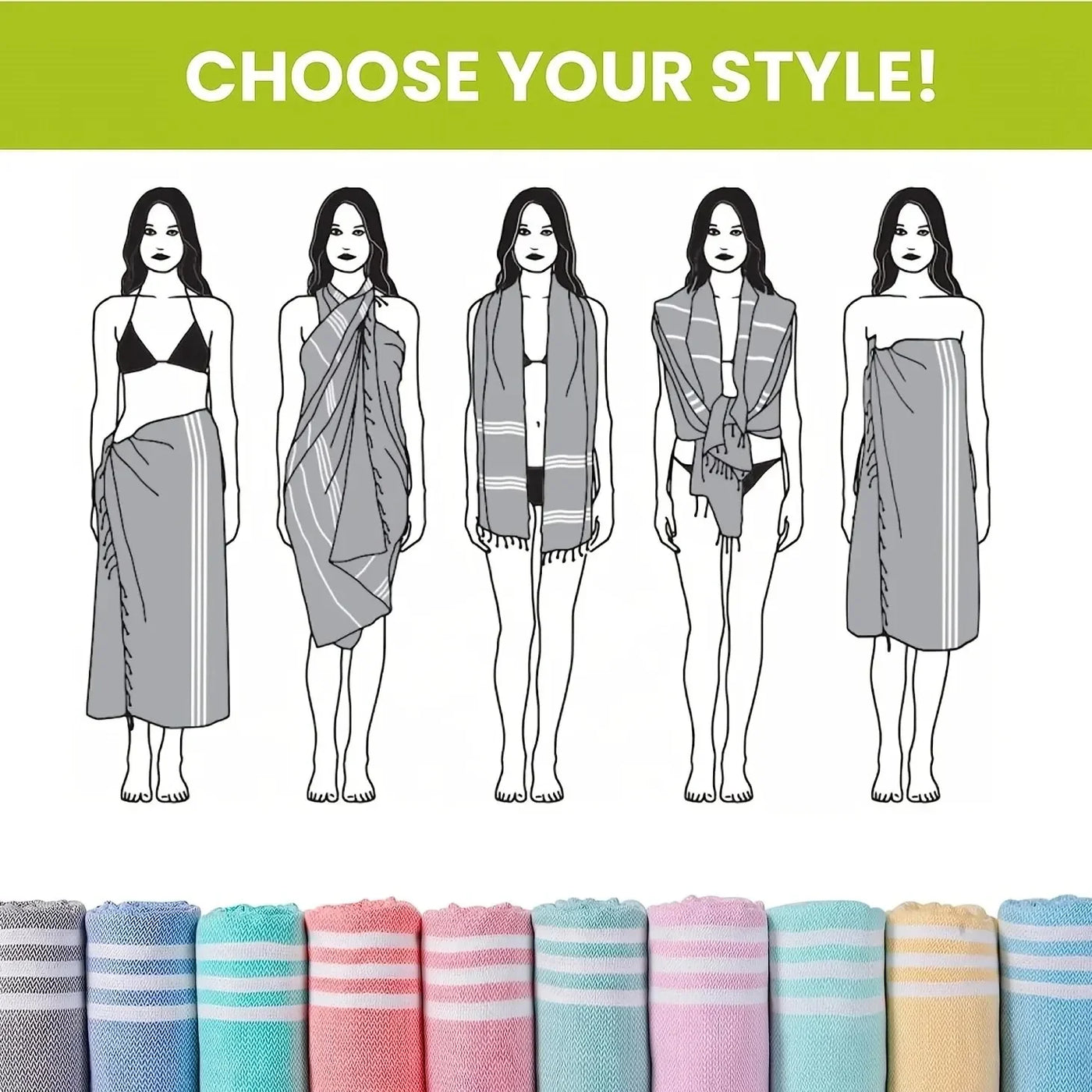 100X180cm Turkish Beach Towel Oversized Sand Free Tassel Quick Dry Swim Extra Large Light Travel for Adults Gifts Accessories ﻿