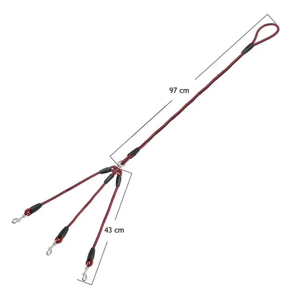 Durable 3 Way Couplers Rope Safety Cord Triple Pet Leashes Pet Supplies Braid Pet Rope Puppy Rope Leash Leash Lead Pet Leashes