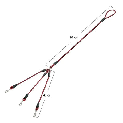 Durable 3 Way Couplers Rope Safety Cord Triple Pet Leashes Pet Supplies Braid Pet Rope Puppy Rope Leash Leash Lead Pet Leashes