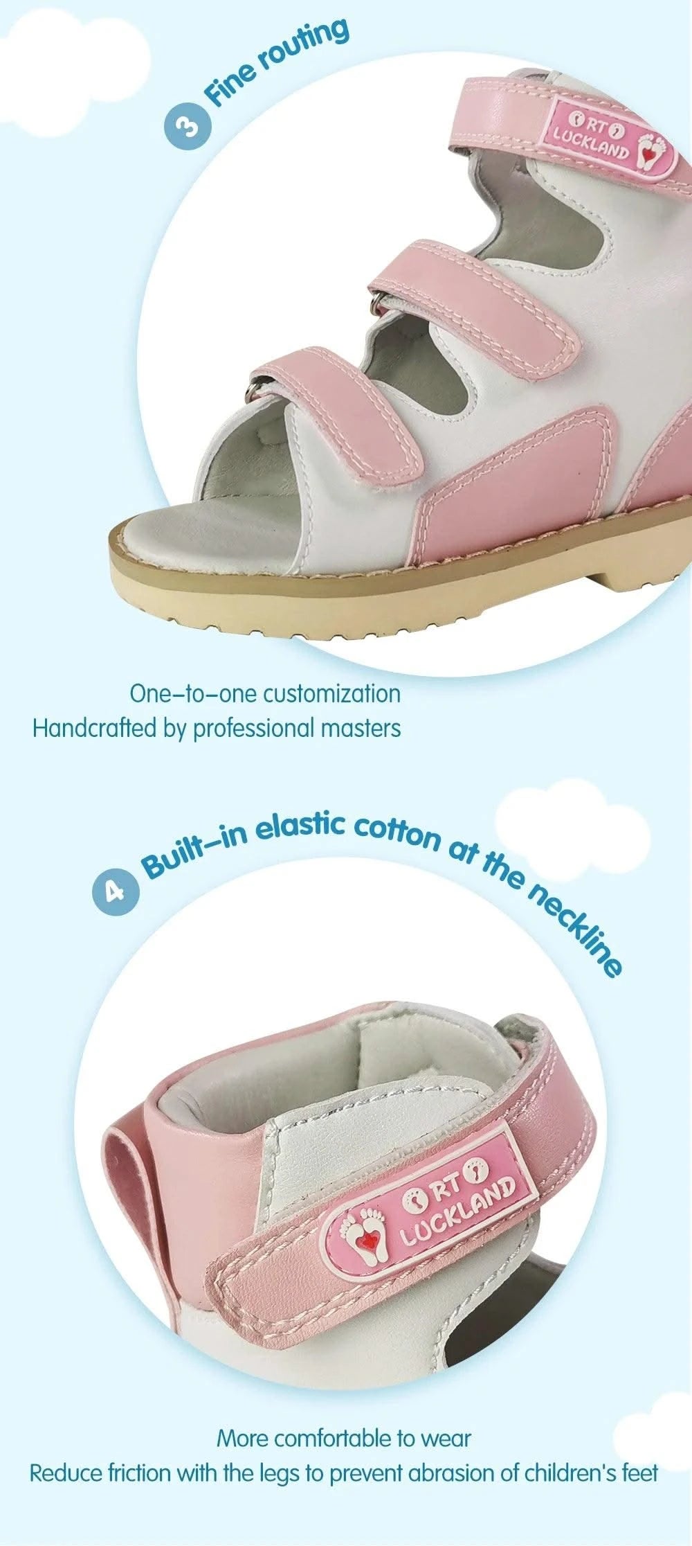 Boys Children Orthopedic Shoes For Kids Summer Sandals Toddler Leather Varus Clubfoot Footwear 2-8Year