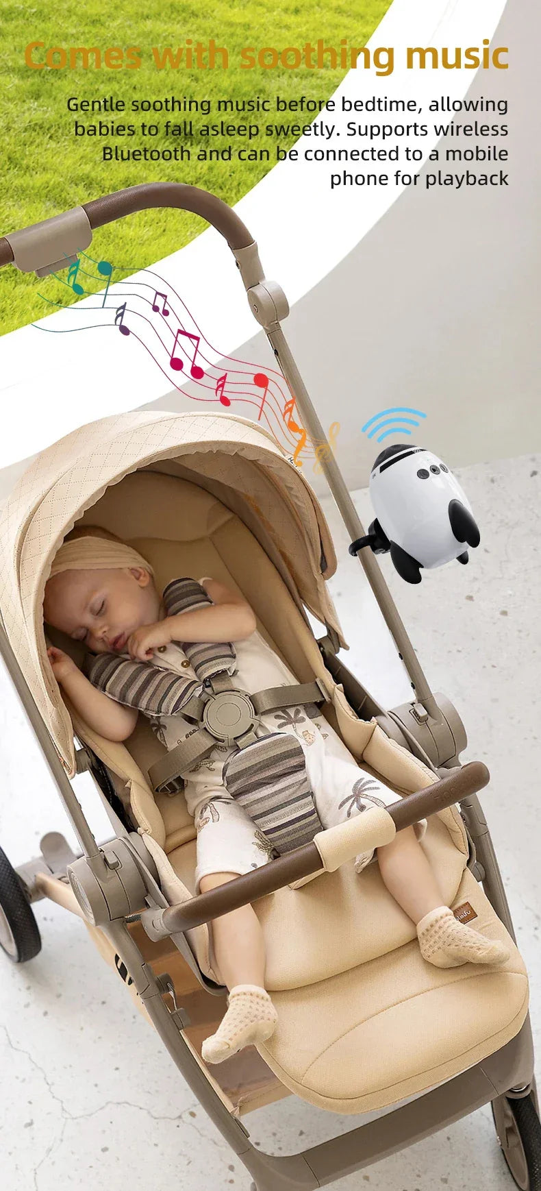 Portable Baby Stroller Rocker Accessories Automatic Infant Swing Sleep Soother with White Noise Baby Shaker Sleep Aid Device