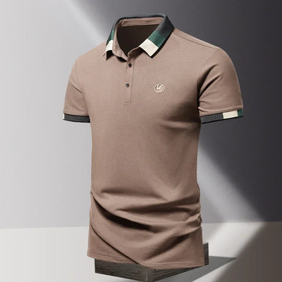 POLO shirt men's summer fashion ice silk quick drying short sleeved T-shirt solid color loose business collar pure cotton top