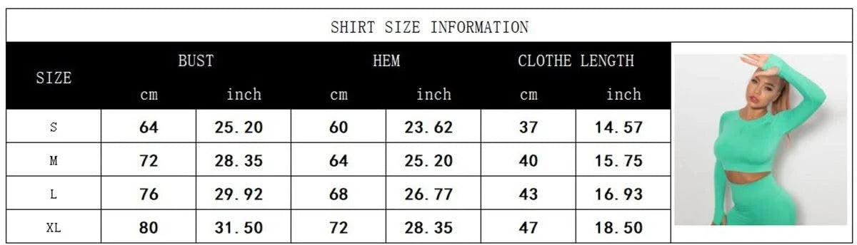 Woman Sports Yoga Top Knitted Shirt Seamless Athletic Crop Top  Long Sleeve