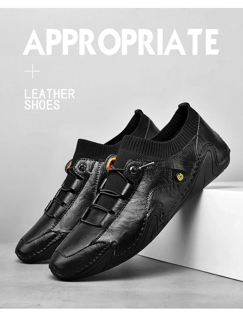 Men Shoes Casual Leather Handmade Men Sneakers Breathable Driving Shoes Designer Men's Loafers Fashion Moccasins Zapatos Hombre