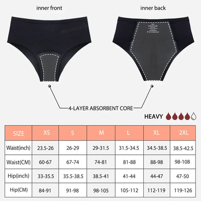 Menstrual Panties Women High Waist Seamless Menstrual Briefs Leak Proof Period Panties Heavy Flow Absorbent Period Underwear