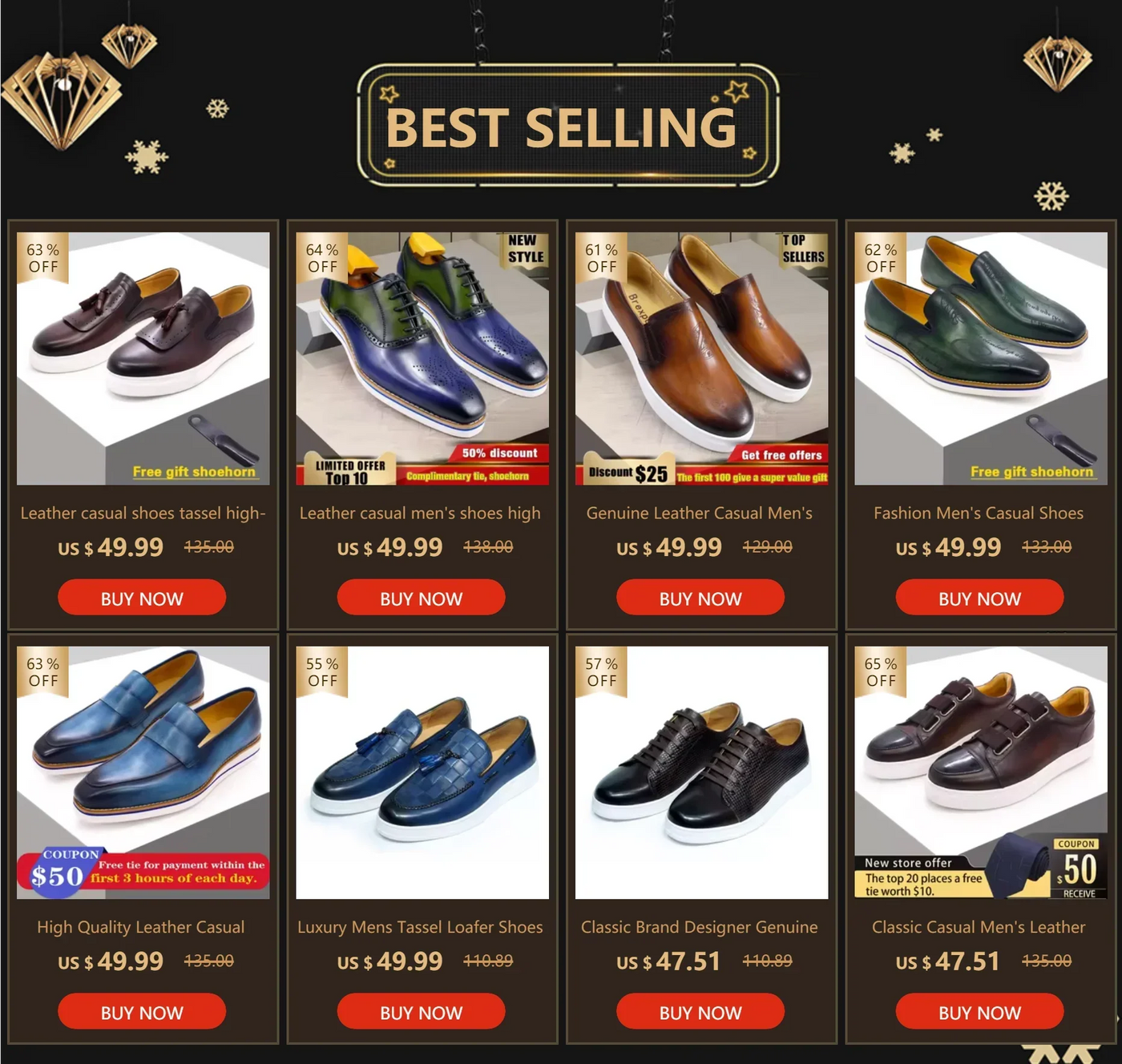 Leather casual shoes tassel high-end handmade men's shoes comfortable round toe flat shoes office banquet men's loafers
