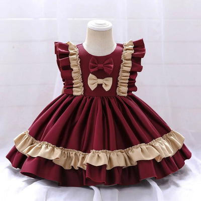Chirstmas Costume Kids Christening Princess Lolita Vestidos For Toddler Birthday Party Children Baptism Baby Girl Clothes