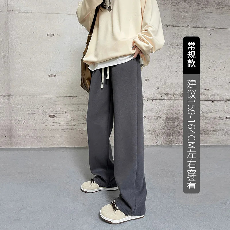 Wide-leg Pants Drooping Pants for Women's Spring and Autumn Casual Slim Straight Loose Sports