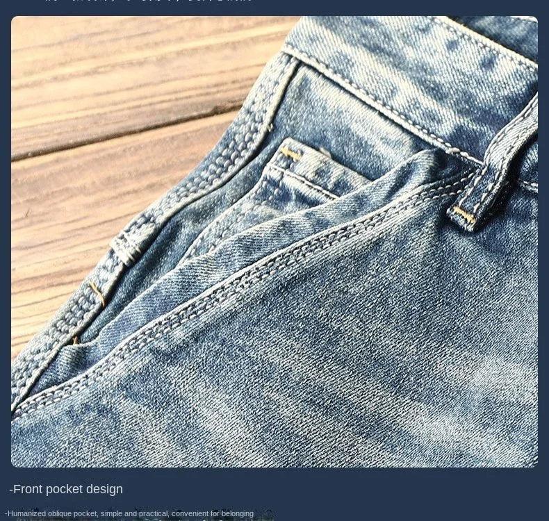 High-end 2022 Retro Motorcycle Jeans Men Spring Autumn Loose Zipper Designer Straight Pants Stitching Tooling Cargo Pants Men