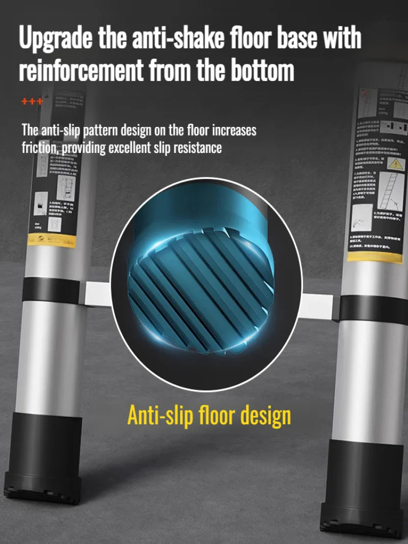 Folding Ladder Thickened Stainless Steel Telescopic Ladder Concealed Telescopic Folding Ladder StepOperation Folding Ladder