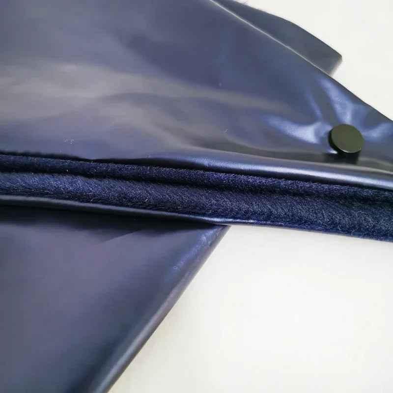 Designer woman Triangle Scarf Black Bandana men Unisex Faux leather kerchief eco-leather headscarf headdress Shawl Wrap