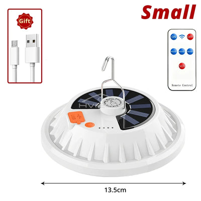 Solar Led Lantern Outdoor Decor Lights Night Balcony Hanging Chandelier Usb Rechargeable Camping Work Emergency Power Lighting