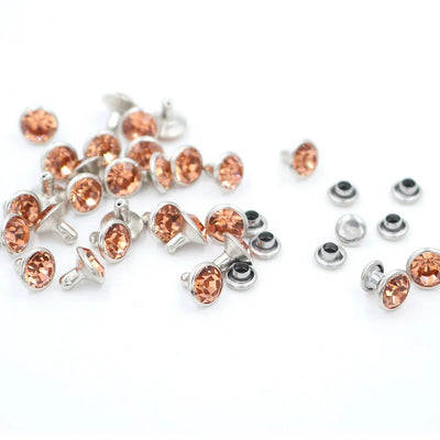 Colorful Crystal Rhinestone For Nails Rivets Studs For Leathercraft 100Sets Horse Tack Rivet Leather Belt Bags Clothing