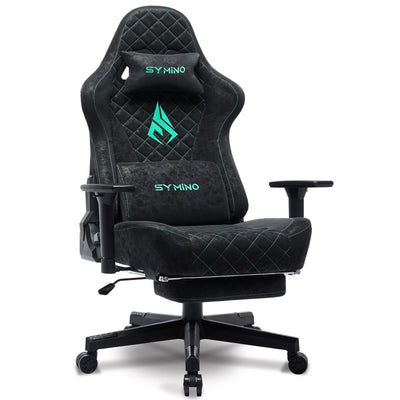 Symino Gaming Chair with Footrest, Racing Chair Design PC Chair, Vintage PU Leather, Ergonomic Office Chair