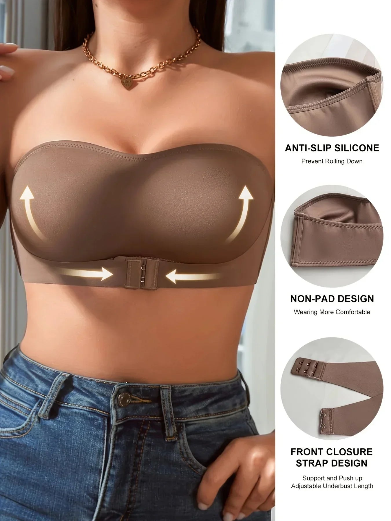 Strapless bras, wire-free and padding-free bras