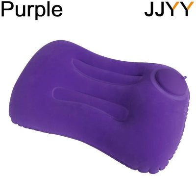 JJYY Travel Pillow Air Inflatable Airplane Car Pillows Pillow Folding Press Type Bed Pillows Neck Cushion Home Office Supplies