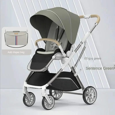 Portable High-view Baby Stroller Two-way Portable Baby Stroller Foldable Children's Four-wheel Baby Stroller 0-3 Years Old