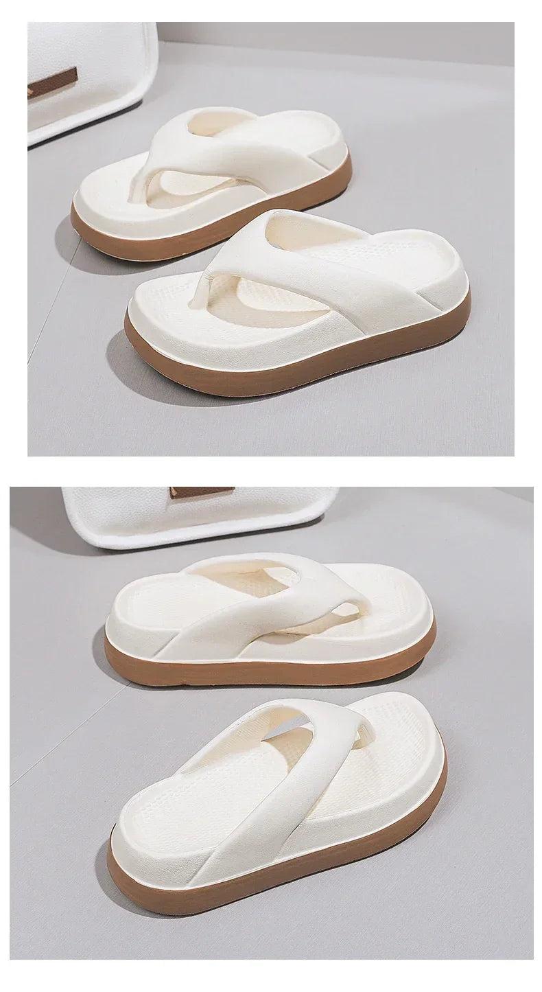 Platform Flip Flops for Women, Outdoor Beach Sandals 2025 Popular Design Non-slip Slippers Comfortable, Soft And Thick Sole