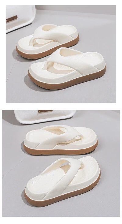 Platform Flip Flops for Women, Outdoor Beach Sandals 2025 Popular Design Non-slip Slippers Comfortable, Soft And Thick Sole