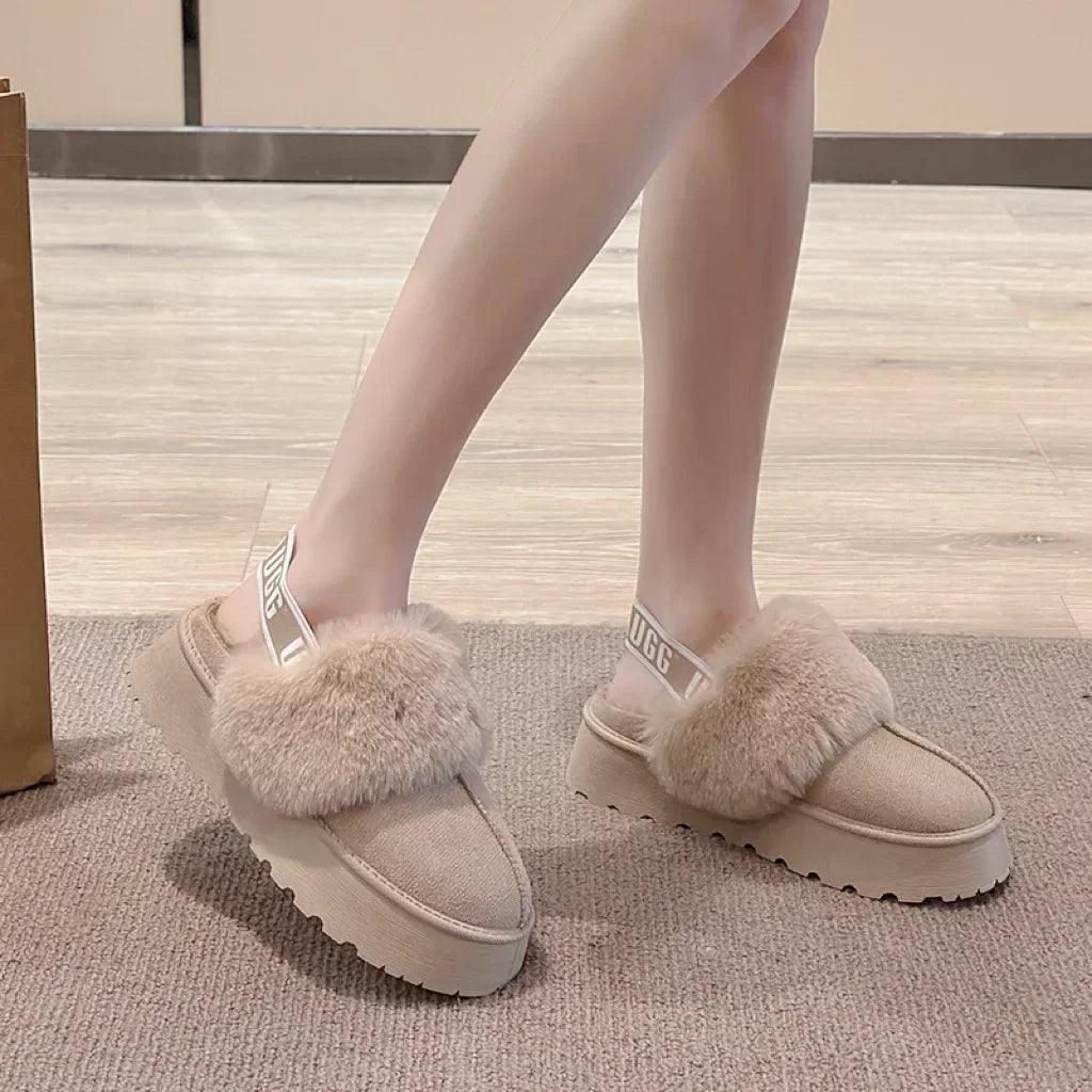 2024 new winter snow boots for women - fur lined with thick fleece and warm cotton