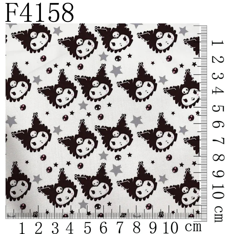 Cartoon Kuromi printed polyester cotton Fabric Clothes Patchwork Quilting DIY pet cloth bag fabric F4158