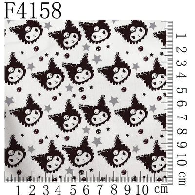 Cartoon Kuromi printed polyester cotton Fabric Clothes Patchwork Quilting DIY pet cloth bag fabric F4158