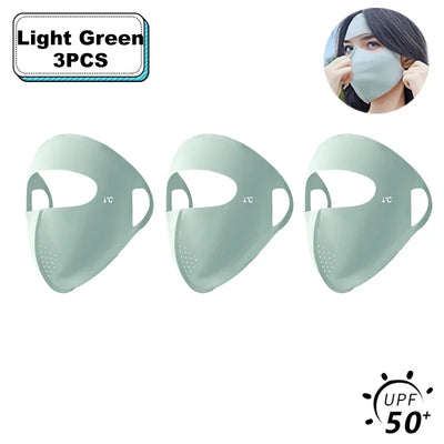 Women Full Face UV Protection Mask 3D Ice Silk Sunscreen Breathable Lightweight Summer Outdoor Sports Comfort Fit mask for men