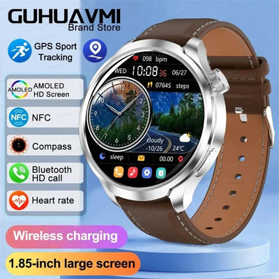 Smart Watch 1.85" BIG AMOLED Screen NFC GPS Tracker IP68 Watch 4 BT5.3 Call Health Smartwatches Custom Dial Series GT Upgraded