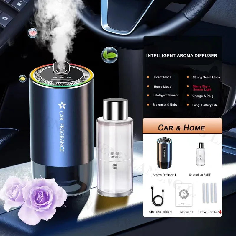 Car Perfume Diffuser Smart Car Air Diffusers Adjustable Concentration 50ml Essential Oil Diffuser Rechargeable Car Fragrance