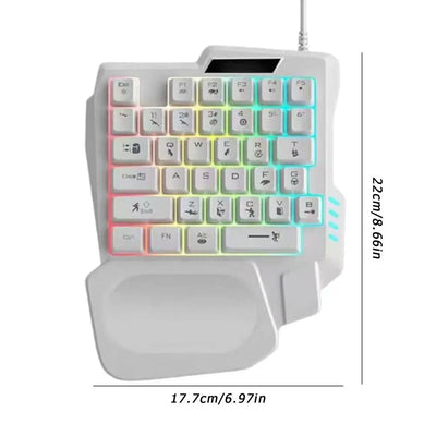 35 key Gaming Keyboard Single Hand Usb Wired One Handedly RGB Backlight Mini Keyboard for Gamer Laptop Desktop PC