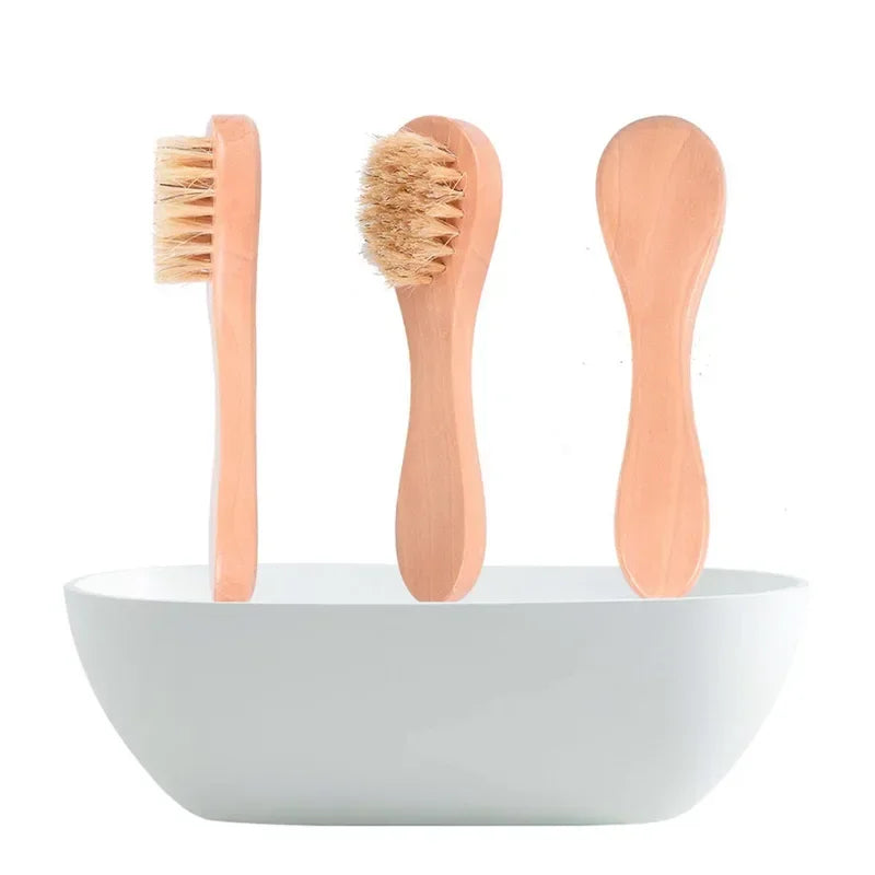 1/3/5Pcs Cleansing Face Brush Wooden Animal Hair Facial Deep Cleansing Massage Care Tool Face Washing Product Skin Care Brush