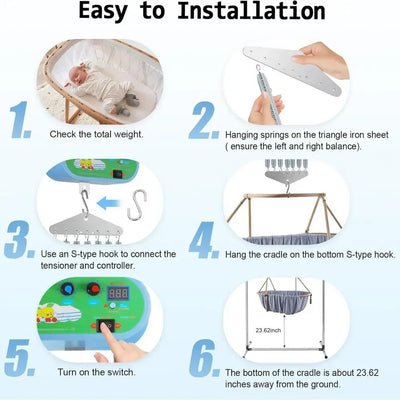 Electric Baby Bedside Sleeper Bassinet Automatic Toddler Rocking Swing with Adjustable Speed for Nursery home accessories