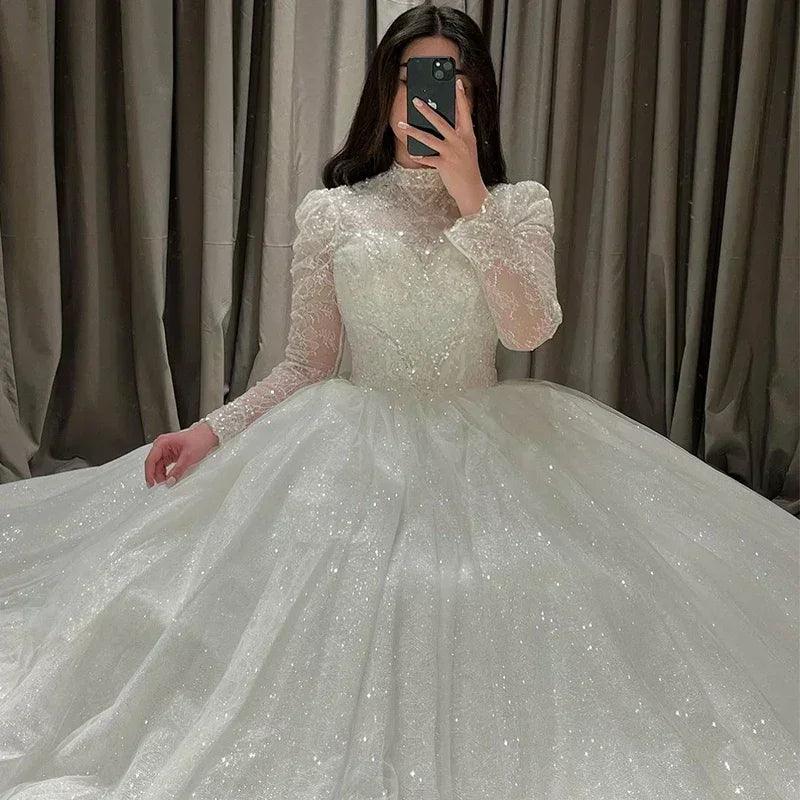 Wedding dress beading with embroidery lace sequins