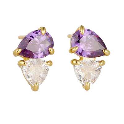 fine jewelry Sterling 925 silver jewelry wholesale Pear Cut Water Drop Zircon Stud Earrings Fine Jewelry for Women