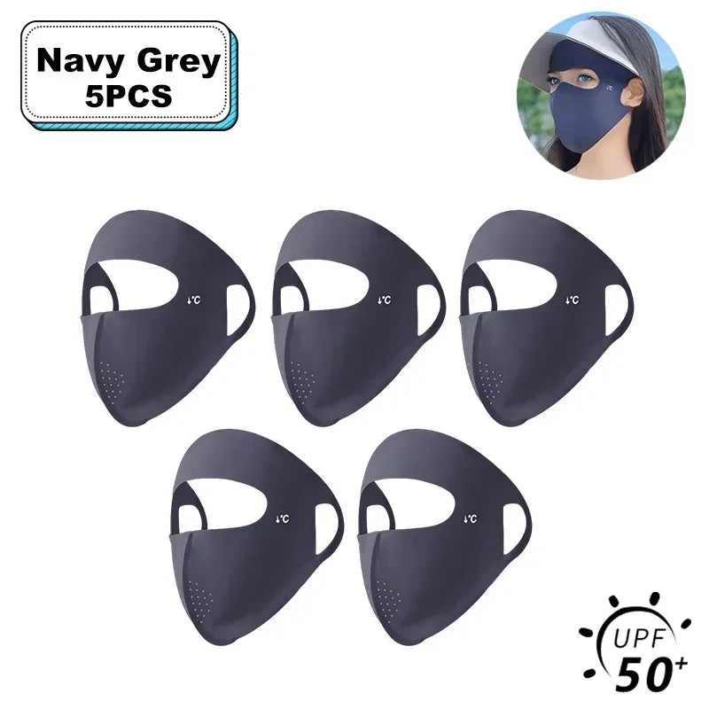 Women Full Face UV Protection Mask 3D Ice Silk Sunscreen Breathable Lightweight Summer Outdoor Sports Comfort Fit mask for men