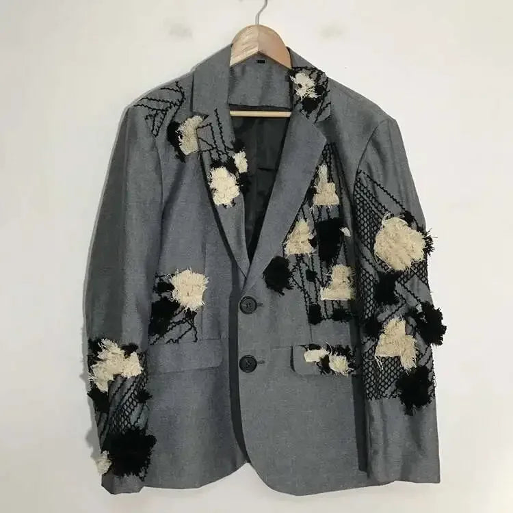 PFHQ Autumn Texture Design Niche Men's Blazers Streetwear Outdoor Patchwork Sports Baggy High Quality Delicacy Suit Coat 21Z1391