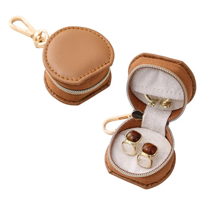 Portable Round Jewelry Box Travel Jewelry Storage Accessories Organizer For Teens Bridesmaid Gift Birthday Gift