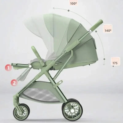 Portable High-view Baby Stroller Two-way Portable Baby Stroller Foldable Children's Four-wheel Baby Stroller 0-3 Years Old