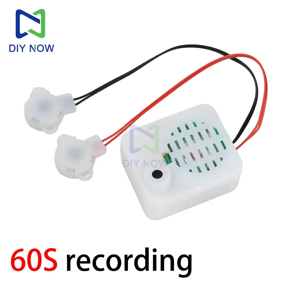 60s Recorder Module Two-Button Recorder One Record One Play Plush Toy Voice Message Recorder Voice Box With Battery LR44*3