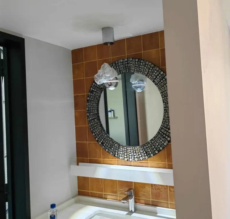 Wall hanging decorative mirrors living room glass bedroom bathroom aesthetics makeup mirror decor