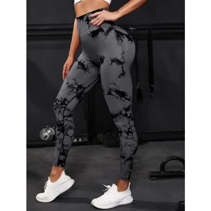 Women Tie Dye Leggings Fitness Sports