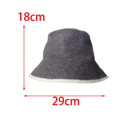 1x Sauna Hat 3mm Thick Anti Heat Headgear Banya Russian Style Wool Felt Shower Cap for Men Women Shower Bathing Accessories