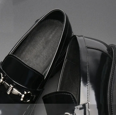 Men's Dress Leather Shoes Horse Street Buckle High Quality Men's Oxford Shoes Wedding Party Office Formal Shoe Large Size 38-48