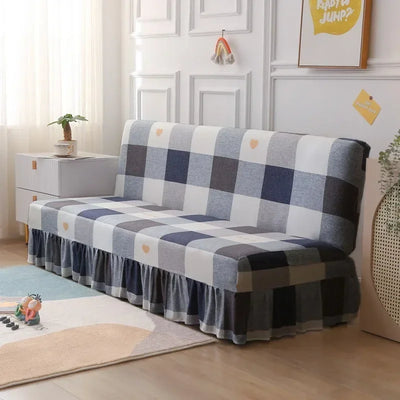 1/2/3Seater Sofa Bed Cover with Elastic Printing Seat Cover Armless Sofa Bed Cover Sofa Covers for Living Room Home Decor
