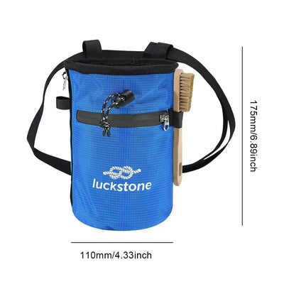 Waterproof Chalk Bag Bucket with Chalk Brush Climbing Magnesium Powder Bag for Weight Lifting Outdoor Climbing Equipment