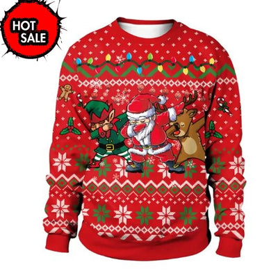 New Mens Christmas Jumper Sweatshirt Funny Humping Reindeer Climax Tacky Ugly Xmas Sweater Tops Couple Crew Neck Party Sweaters