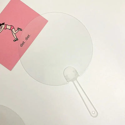 Easy Use DIY Transparent Hand Fans Handicrafts Portable DIY Blank Fan Cute Graffiti Fan Children's